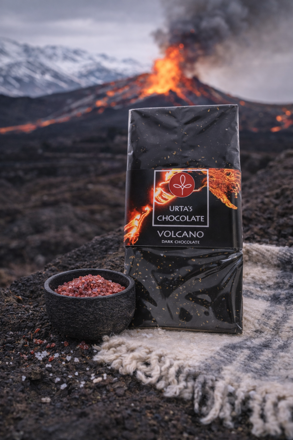 Dark Chocolate with Volcano Salt - Icelandic Gourmet Chocolate