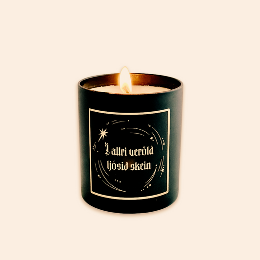 Icelandic Christmas Candle - "The Light Shone Throughout the World"