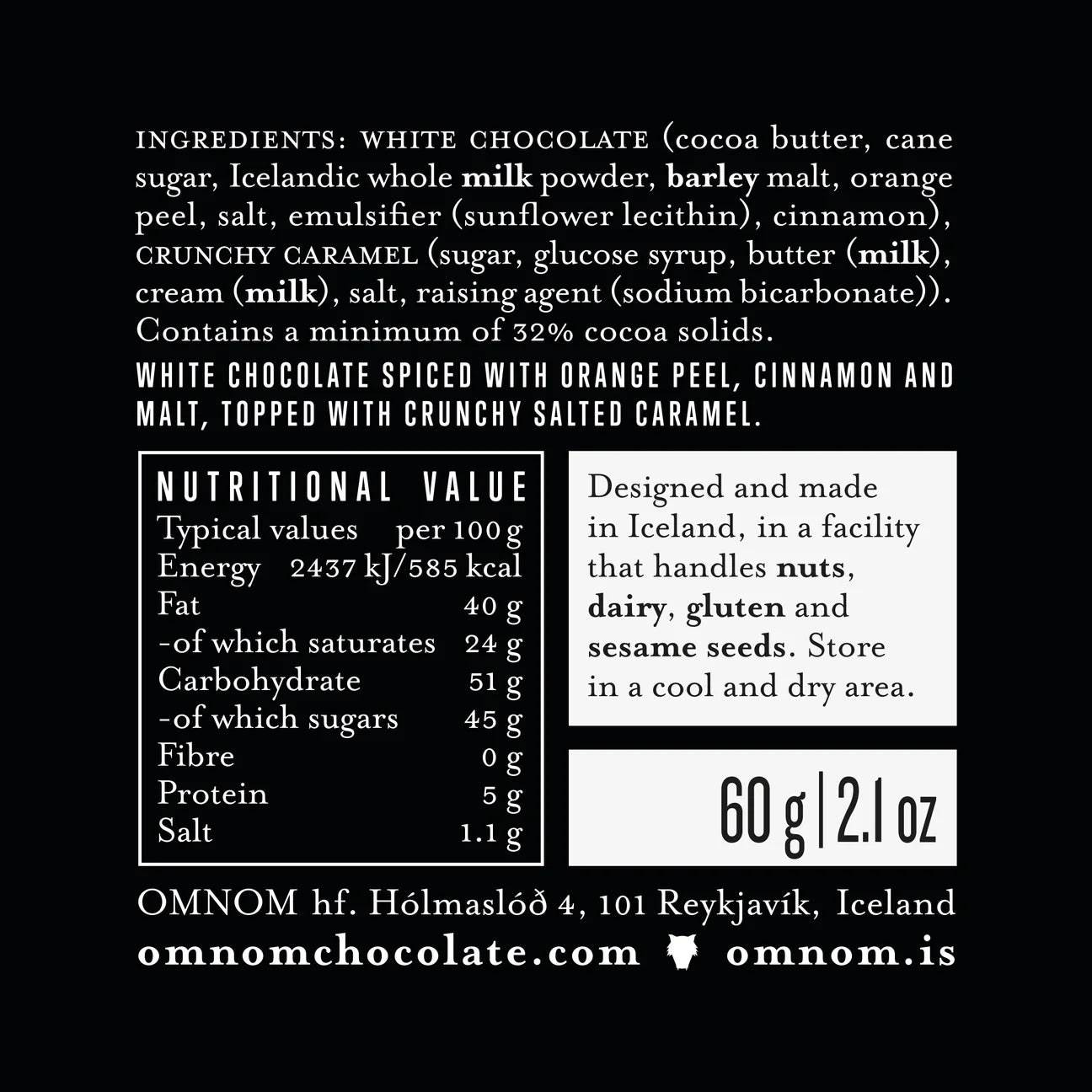 Omnom Spiced White + Caramel