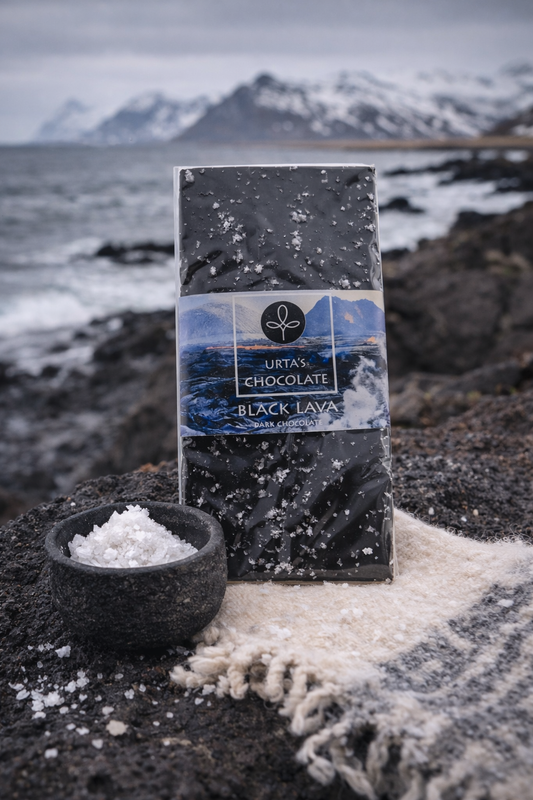 Dark Chocolate with Black Lava Salt - Icelandic Gourmet Chocolate