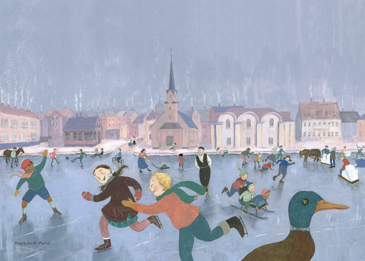 Postcard – The Pond (Tjörnin) by Linda Ólafsdóttir