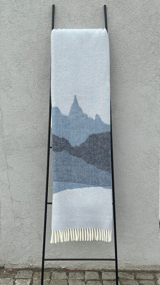 Wool Throw - Mountain - Blue