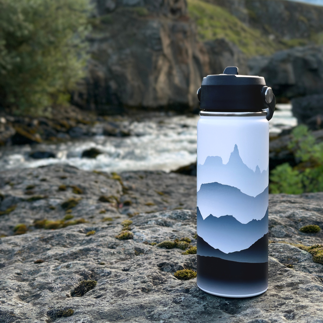 Thermo Steel Water Bottle - Mountain View Blue